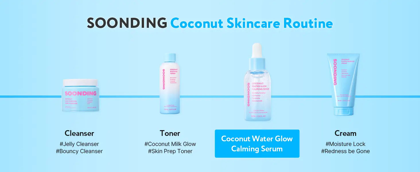 SOONDING Coconut Water Glow Calming Serum 배너