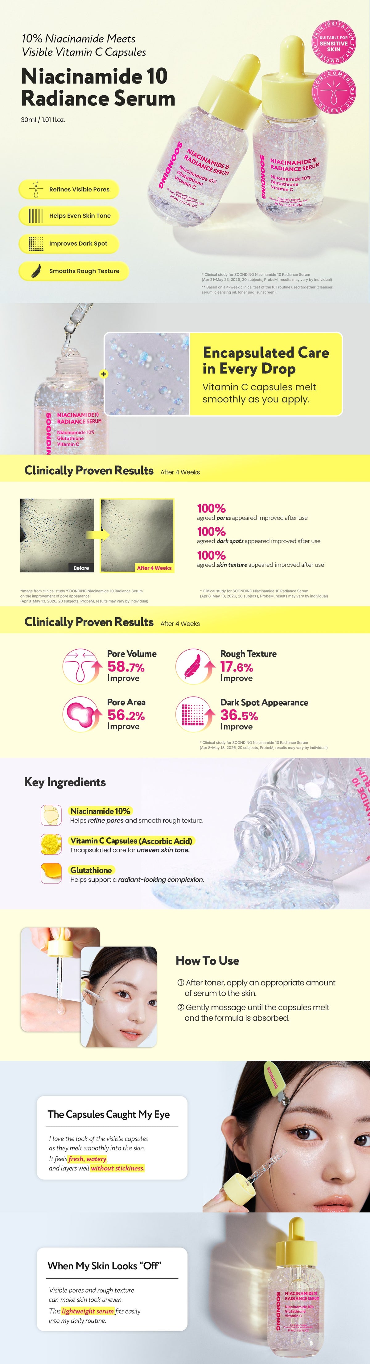 SOONDING Niacinamide 10 Radiance Serum 배너