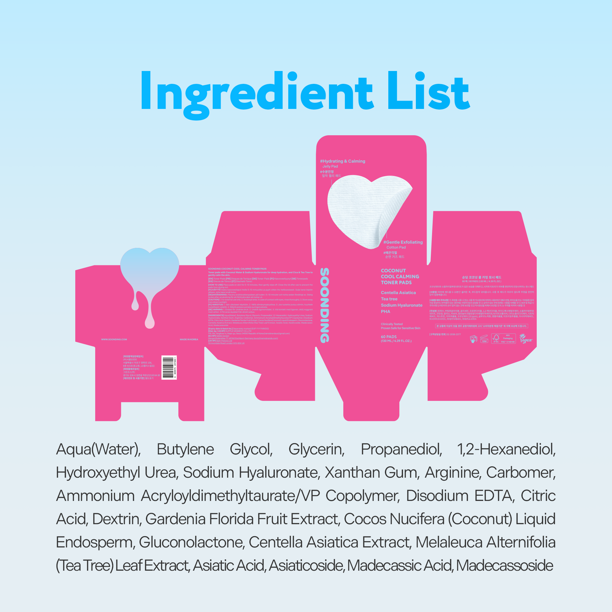 SOONDING Coconut Cool Calming Toner Pads